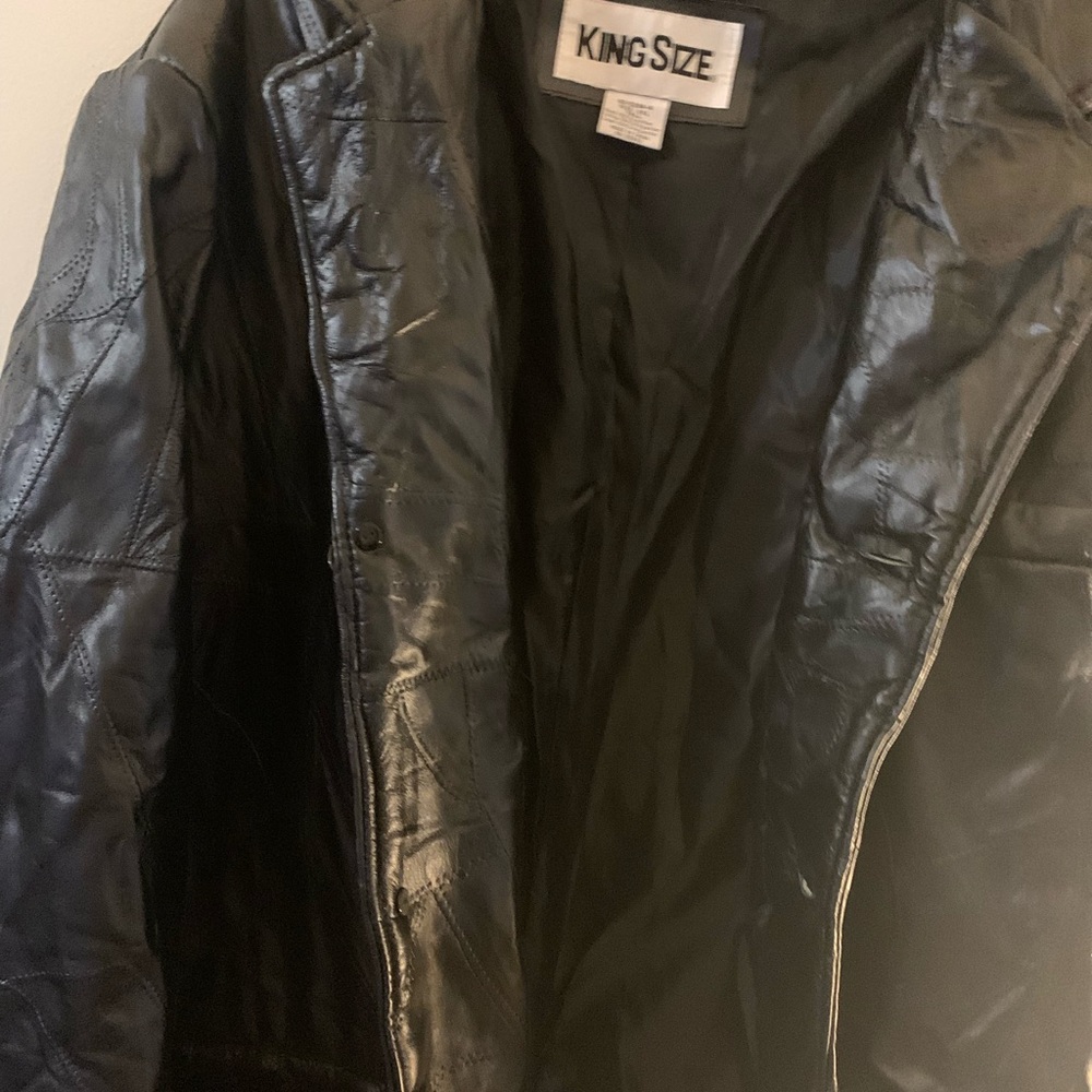 King Size Black Leather Jacket - image 6